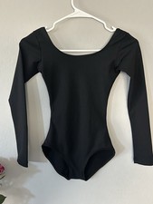 Capezio Dance Leotard XS Women s Teens Ladies Junior Black Long Sleeve Stretch