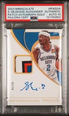 2023-24 Immaculate Patch Auto SHAI GILGEOUS-ALEXANDER SGA - Gold 2/10 *# Match*
