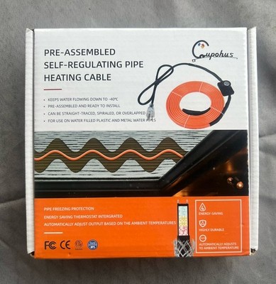 Cupohus Pre Assembled Self Regulating Pipe Heating Cable 100 Ft Heat Tape Pipes