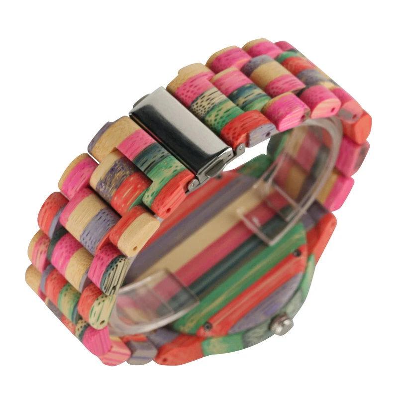 Mujeres Hombres Cuarzo Bambú Relojes Reloj Madera Pareja Relojes Natural Multicolor Foto 4 de 4