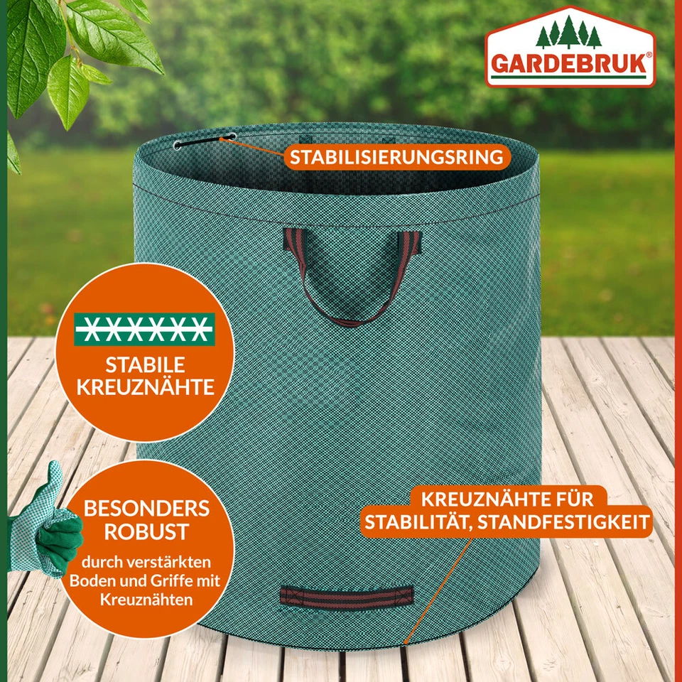 Gartenabfallsack Rasensack Laubsack 4x280L Belastbarkeit 50kg Garten Gartensack - Bild 2 von 4