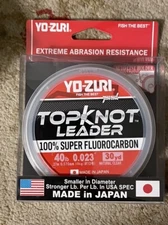 YO-ZURI TOPKNOT LEADER SUPER FLUOROCARBON 40lb 30yd R1232-NC Clear
