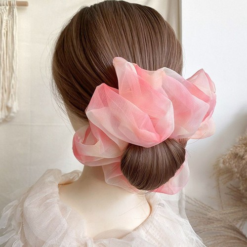 Porta Coda di Pony in Organza Elastica - Filato a Rete Filato Scrunchies Accessori Capelli Donna - Foto 9 di 17