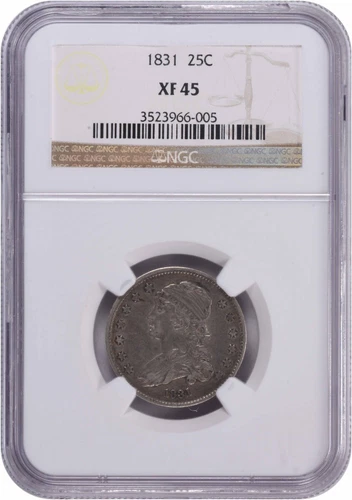 1831 Bust Silver Quarter EF45 NGC