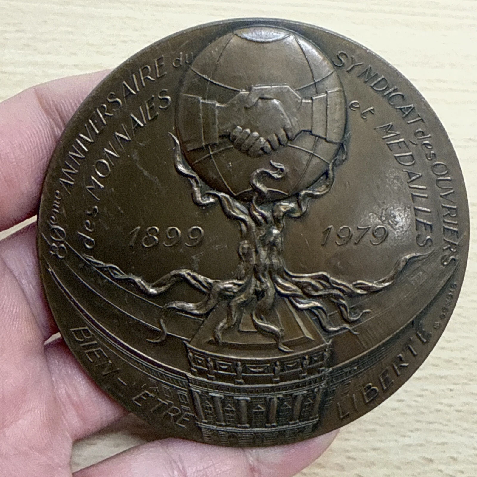 Médaille 80è Anniversaire Du Syndicat Des Ouvriers Des Monnaies Et Médailles