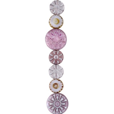 Lavender Garden Czech Glass Flat Round Bead Mix by Bead Landing 