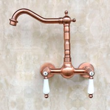 Red Copper Brass Dual Handle Mixer Tap Kitchen Bathroom Sink Basin Faucet srg034