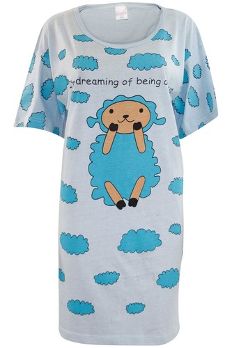 Camisón Camisón Mujeres Algodón Damas Manga Corta Estampado Camisón Ropa de dormir - Imagen 11 de 59