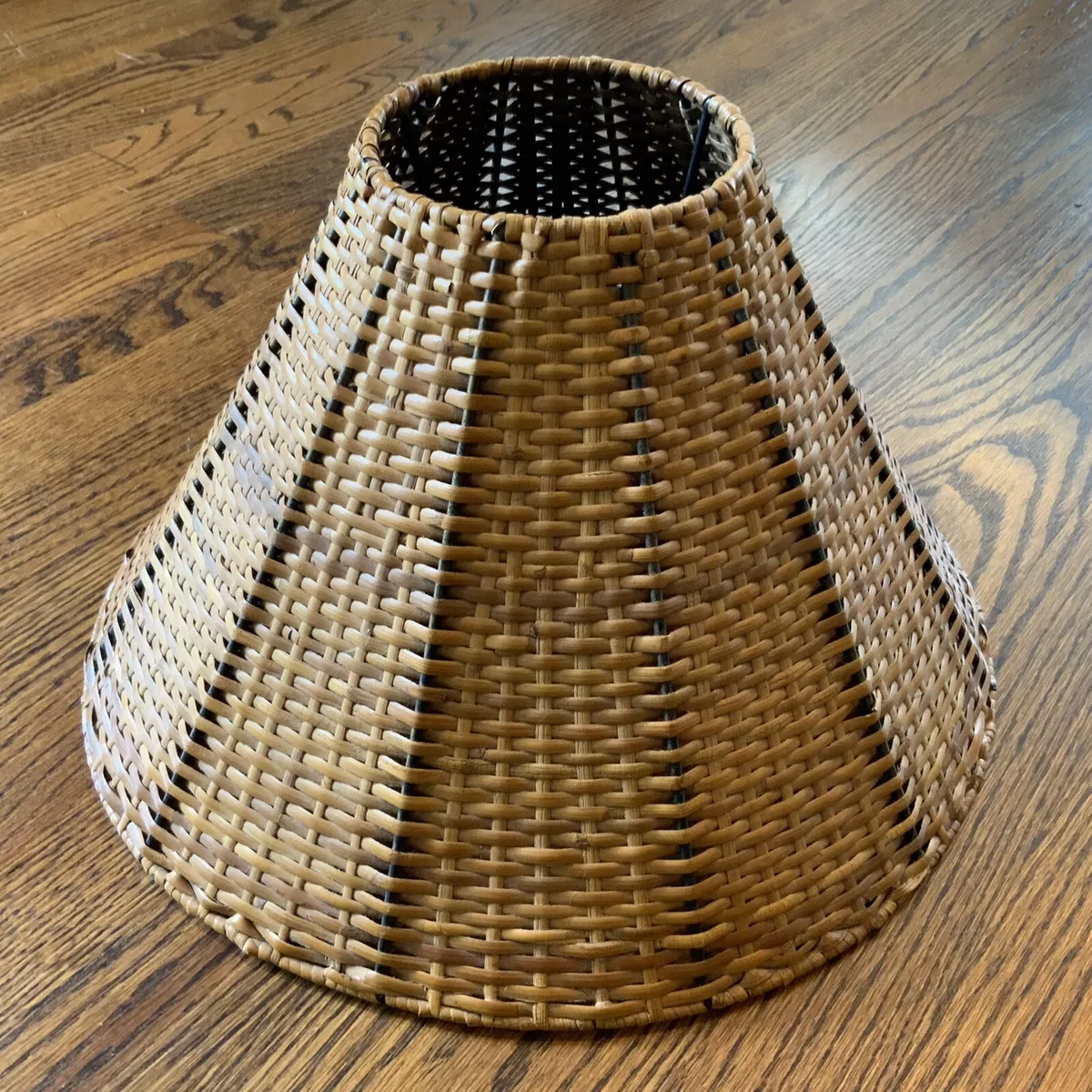 Brown wicker 2024 lamp shade