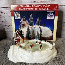 Lemax Animated Skating Pond - Christmas Village Accessory 54106a 1995 With Box