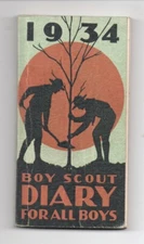 1934 Boy Scout Diary with nice Cover Graphics Troop 56 Palo Alto CA