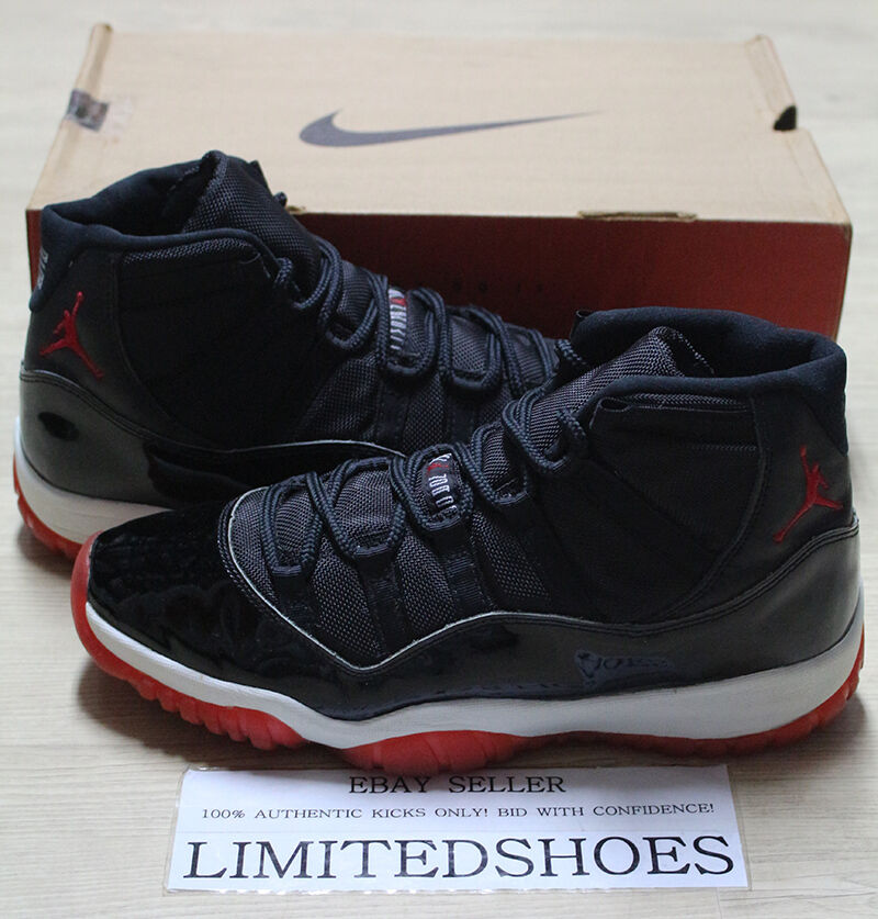 1995 NIKE AIR JORDAN 11 XI BRED OG TRUE RED 130245-062 US 11 1995 NIKE AIR JORDAN 11 XI BRED OG TRUE RED 130245-062 US 11