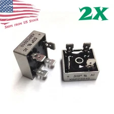 2Pcs 1000V 50A Metal Case Single Phase Diode Bridge Rectifier KBPC5010