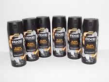 6 Cans Axe Premium Body Spray Black Vanilla Scent Net Wt. 4 Oz. New (!)