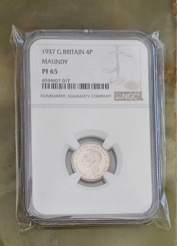 Great Britain 1937 Silver Proof Maudy 4p Four Pence NGC PF65