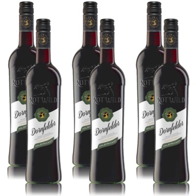 Rotwild Dornfelder QbA, halbtrocken, sortenreines Weinpaket (6x0,75l)