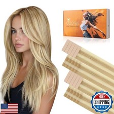 DOORES Invisi Edge Tape in Hair Extensions, Drity Blonde Highlight Golden Blo