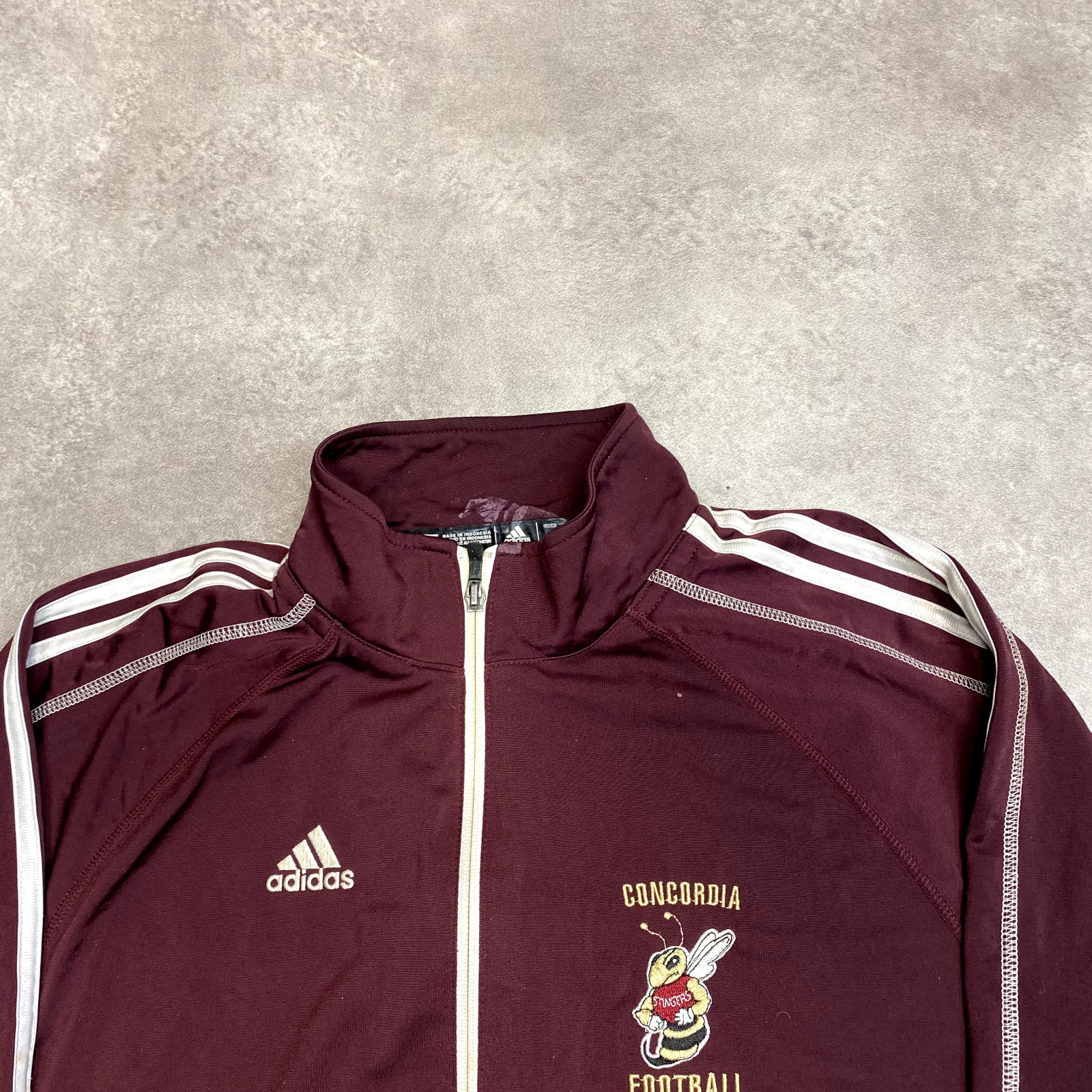 Adidas Track Jacket Mens Large 90's Full-Zip Sports Windbreaker, Burgundy image 6