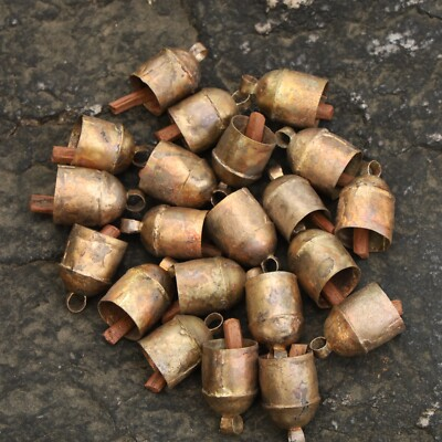 #ad Vintage Indian Tin Bells Rustic Chime Jingle Bell Cow Bells For Decor christmas $45.00