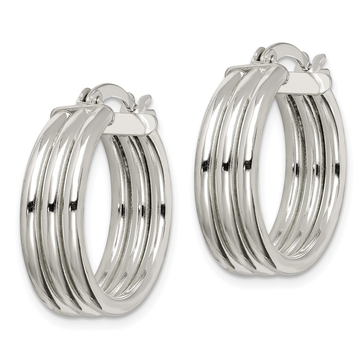 925 Sterling Silver Anti-Tarnish Womens 6.5mm x 20mm Triple