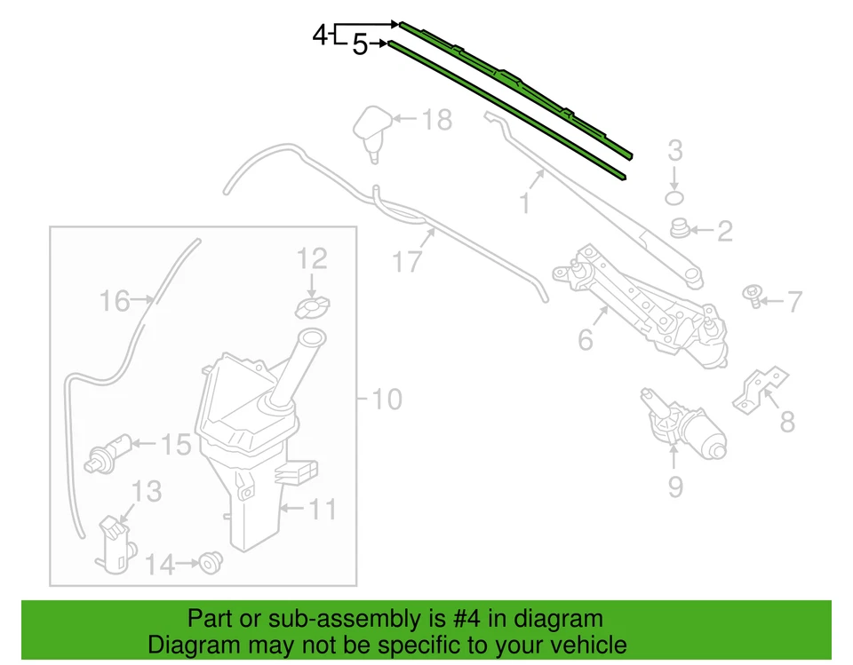 Genuine Front Wiper Blades LH & RH for 2017-2025 Genesis Hyundai Kia 98360-G8000 - Image 3 of 3