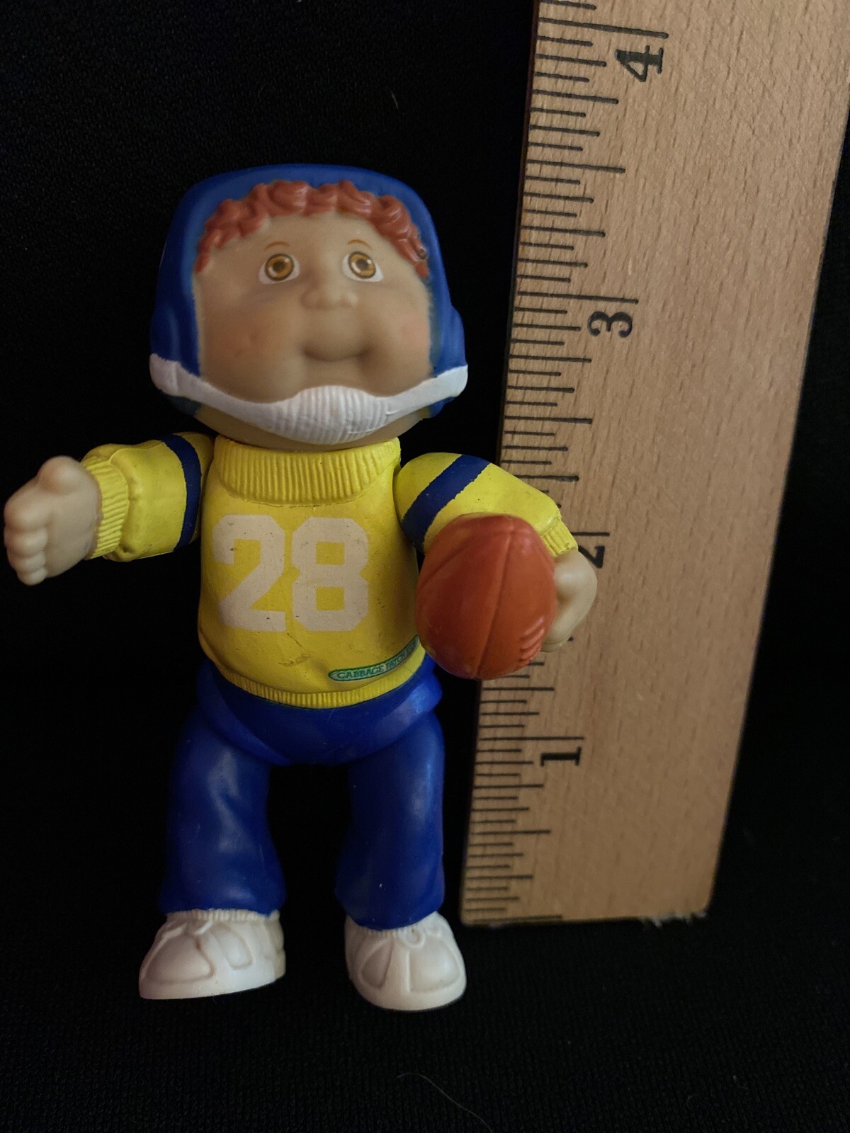 Cabbage Patch Kids Mini Doll Red curly hair Vintage 1994 / Football / Helmet