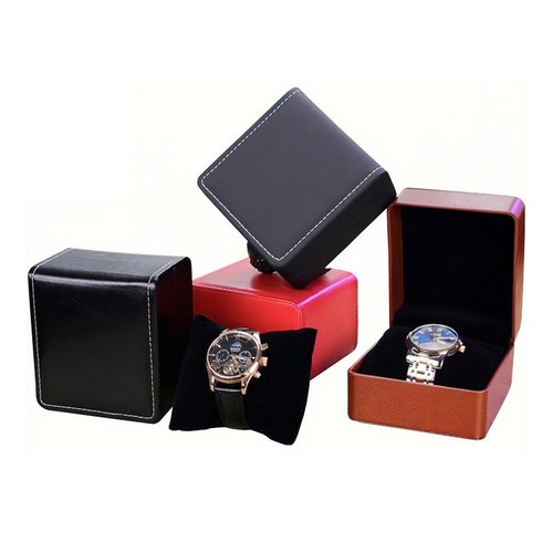 Single Watch Gift Box with Pillow PU Leather Wristwatch Display Case Organizer - Picture 4 of 16