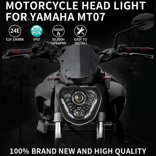 E24 LED Scheinwerfer für Yamaha MT07 FZ07 MT-07 FZ-07 2014-2017 Plug and Play - Bild 9 von 12