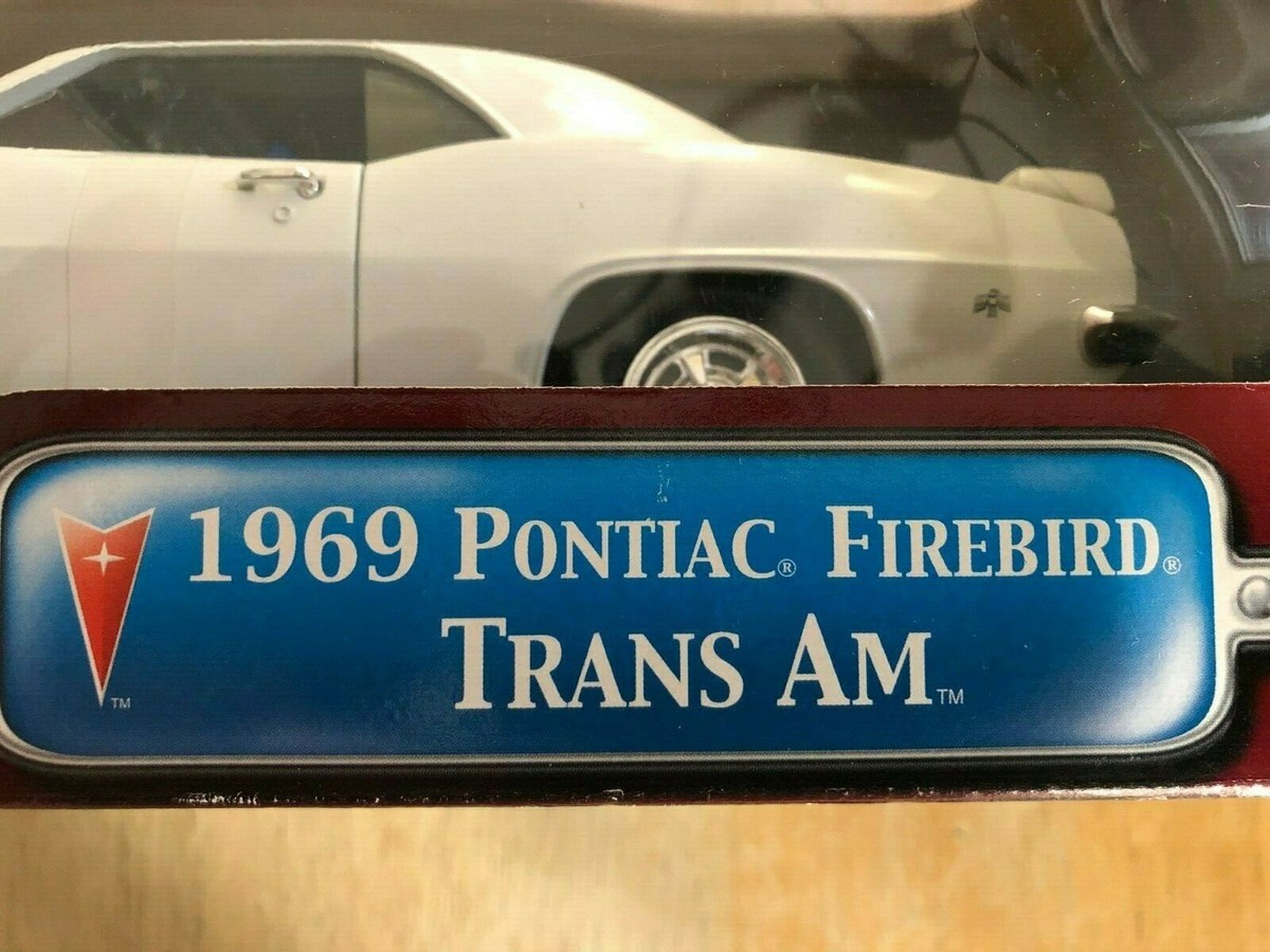 1969 Pontiac Firebird Trans Am White Blue Stripes 1:18 Scale