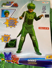 PJ Masks GEKKO Costume Toddler 3T-4T Tail Cape Halloween Dress Up Green