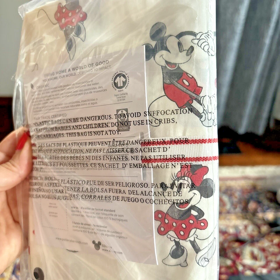 Funda de almohada Disney Pottery Barn Mickey Minnie Mouse Peanuts Snoopy vacaciones niños - Foto 4 de 4