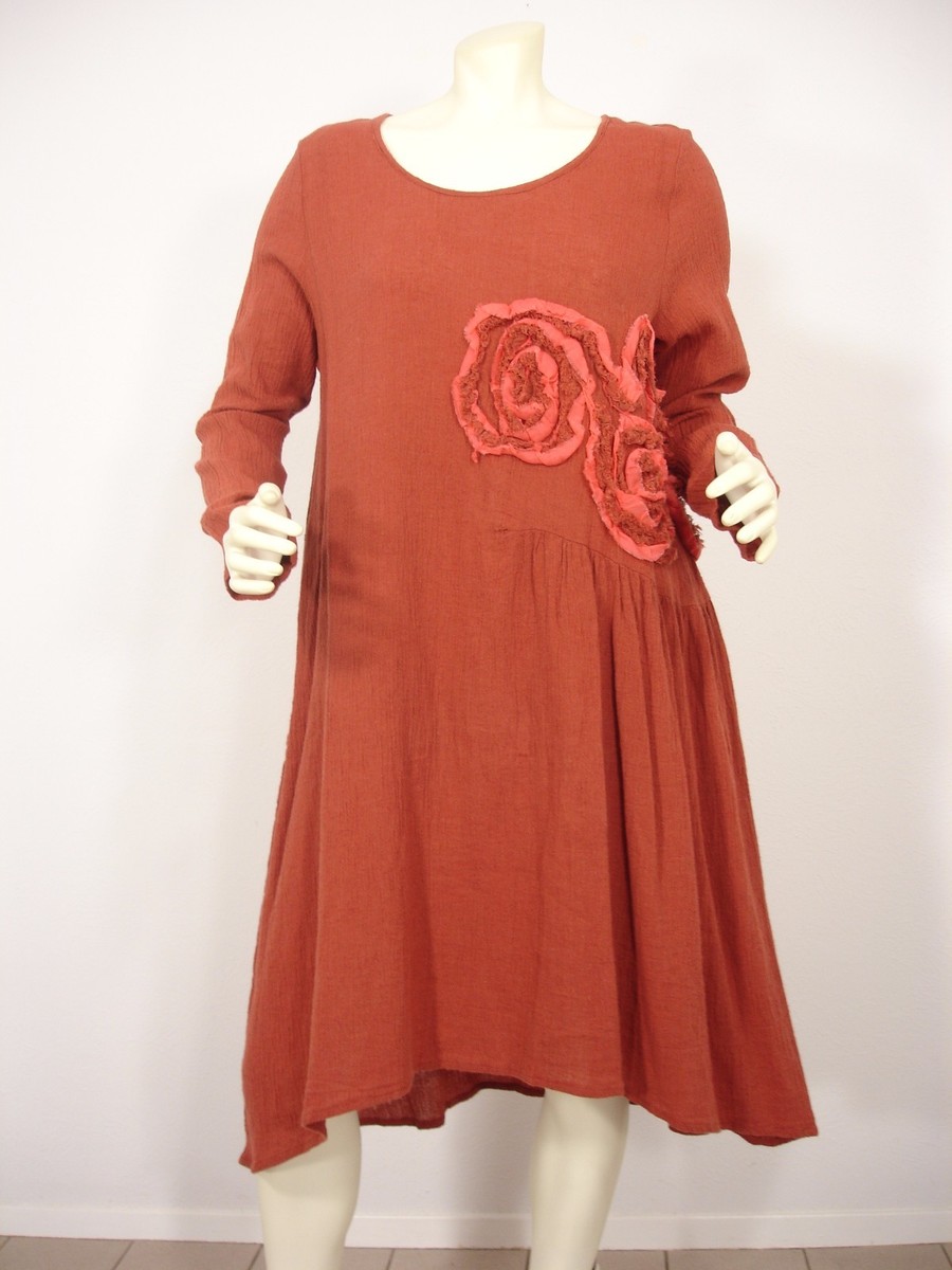 NWT PECOCK DESIGN LINEN BLEND BRICK FLORAL APPLIQUE DRESS WOMEN'S M $162.00  | eBay
