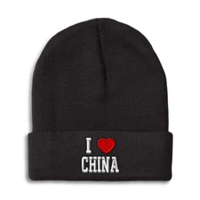 Beanies for Men I Love China I Love Winter Hats for Women Acrylic Skull Cap