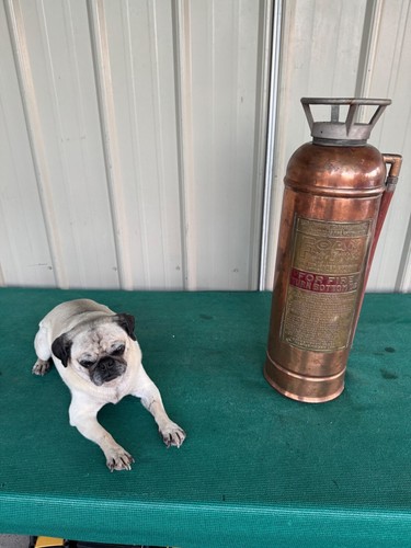 Vintage Antique Foam Fyr-Fyter Brass Copper Fire Extinguisher Empty - Picture 13 of 13