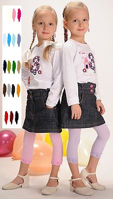  Leggings Kinder Mädchen Leggins alle Größen Farben glatt, gerafft oder m Spitze