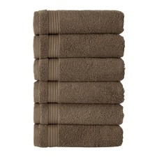 Classic Turkish Towels CTT 6-Piece Hand Towel Set, 100 Cotton, Quick-Dry, Taupe