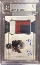 DESHAUN WATSON BGS 9 2017 NATIONAL TREASURES #169 ROOKIE PATCH AUTO RC 97/99