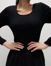 Marks & Spencer Womens Black Cotton Midi Women Dress - M&S