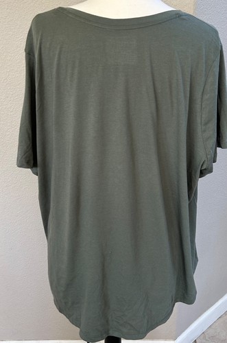 Terra & Ski Green Top 3X Lightweight, Use in Layers 60% Cotton Short Sleeve - Picture 4 of 5
