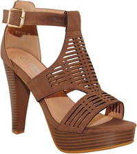 Open Toe Ankle Strap Sandal Western Bootie Stacked Heel Open Toe Cutout Shoes
