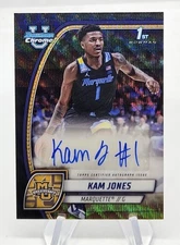 Kam Jones 2024-25 1st Bowman Chrome U Black Wave Auto Marquette Indiana Pacers