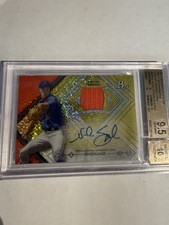 2014 Bowman Platinum Autographed Relics Noah Syndergaard Canary Refractor 04/15