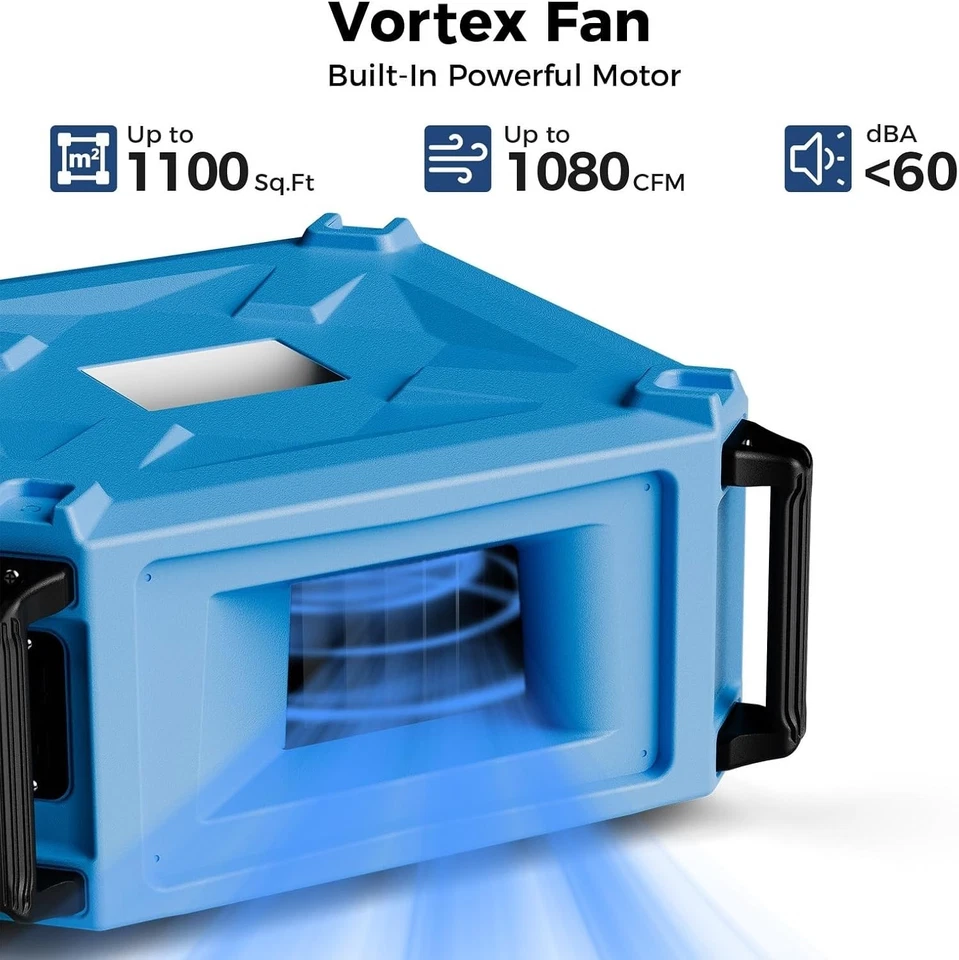 ALORAIR 270° Air Filtration Air Purifier Fan Home Garage Work Shop w/Remote - Image 2 of 4