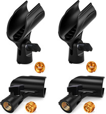 4 Pcs Universal Microphone Clip, Adjustable Mic Clip Holder for Mic Stand  Come w