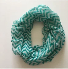Chevron Green Infinity Scarf Lightweight Accessory