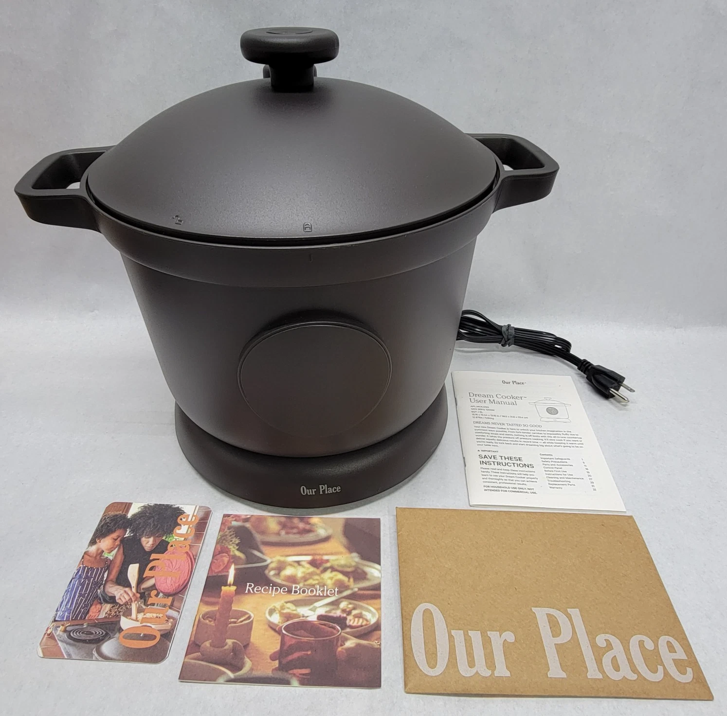 Our Place Dream Cooker Black 6Qt Multi Function Pressure / Slow Cooker w/ Manual