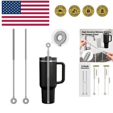 2 Pcs Silicone Straw Cleaner Brush, Extra Long Cleaning Brushes for Straws, 6...