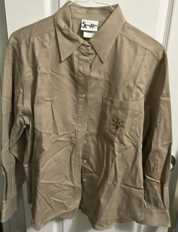 Vintage Disney World Tour - Button Up Shirt Size Women Medium - Lg Sleeve