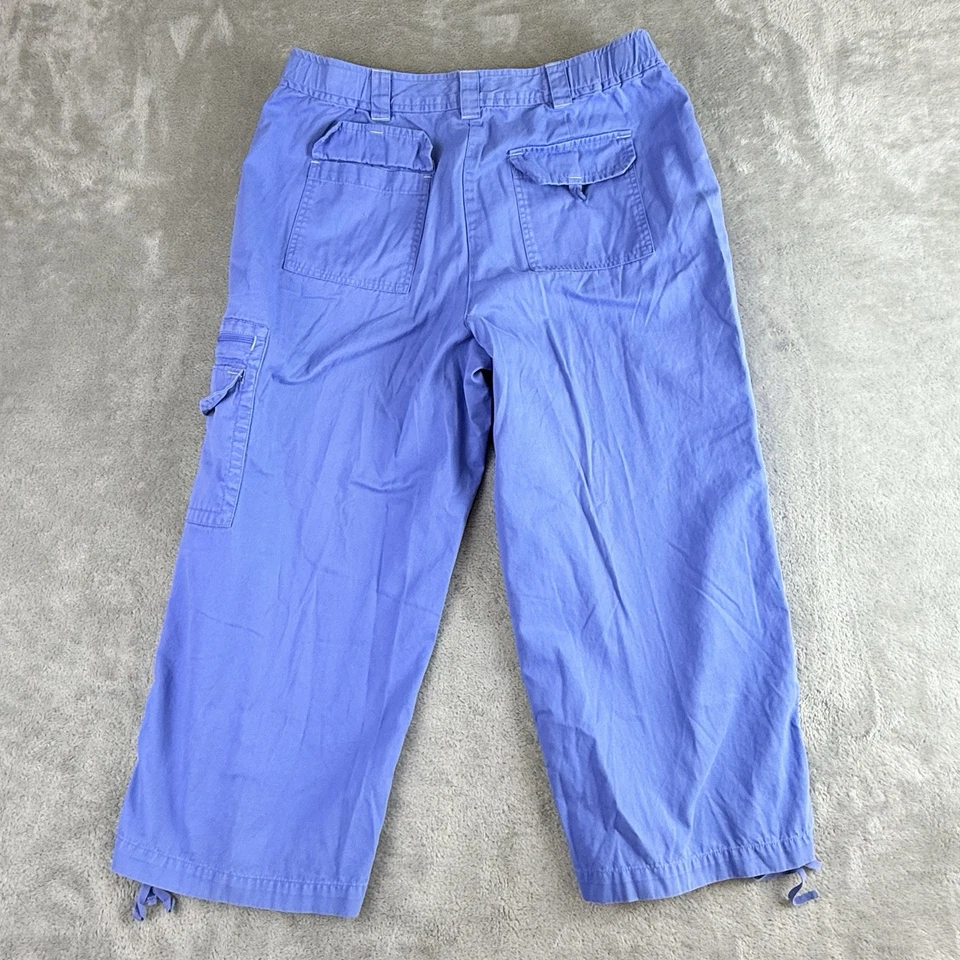 Pantalones capri vintage Jill para mujer 10 (32x20) azul 100 % algodón cargo recto Foto 2 de 4