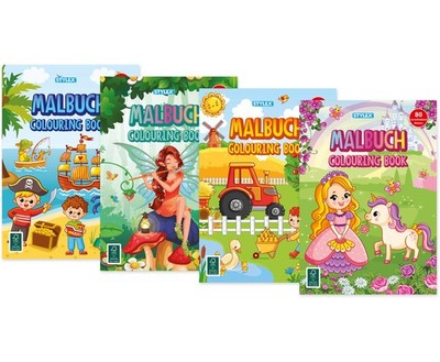 Malbuch Kinder DIN A4 80 Motive EINHORN-Deckblattmotiv Stylex 77081